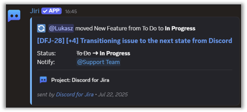 Discord notification card