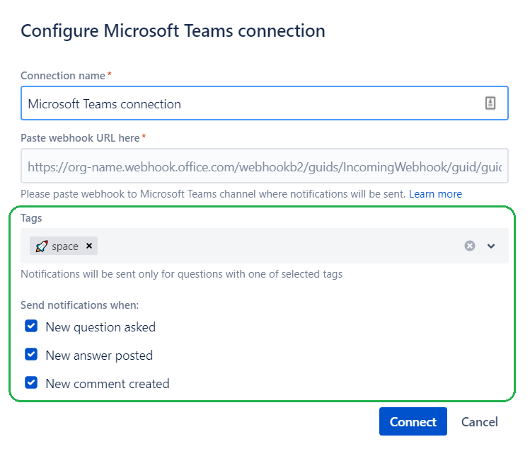 More Slack/Google/Teams notifications options screenshot 1