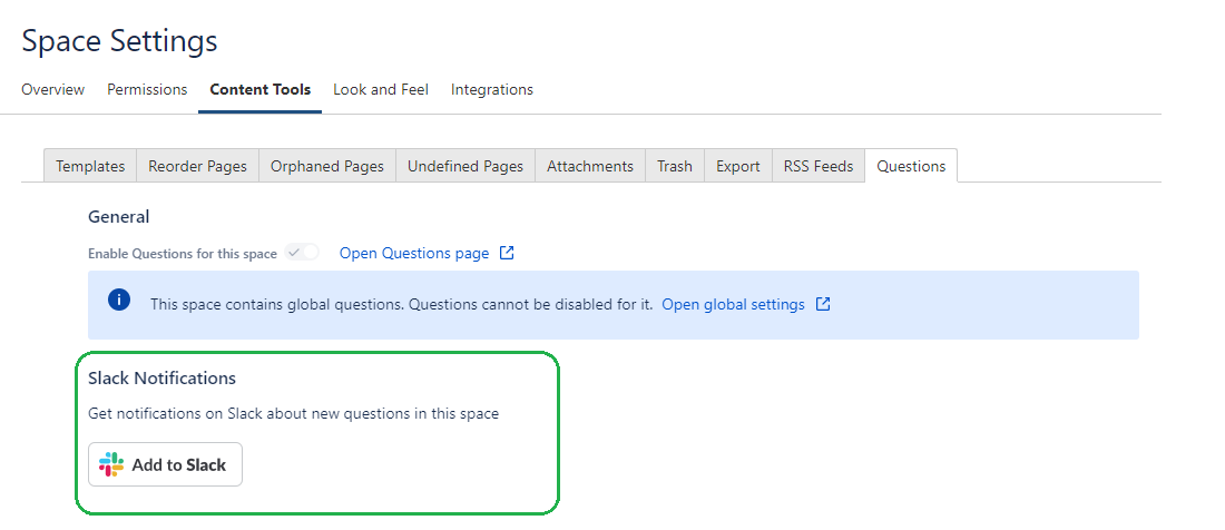 Slack integration screenshot 1