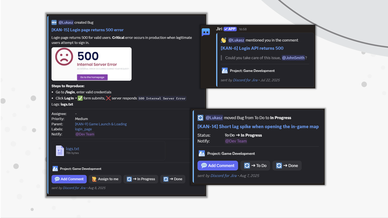 Discord for Jira notification preview